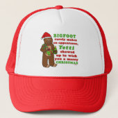 Funny Bigfoot Merry Kerstmis Sasquatch Pun Trucker Pet (Voorkant)