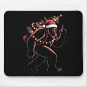 Funny Bigfoot Middle Finger Christmas Sasquatch An Muismat (Voorkant)