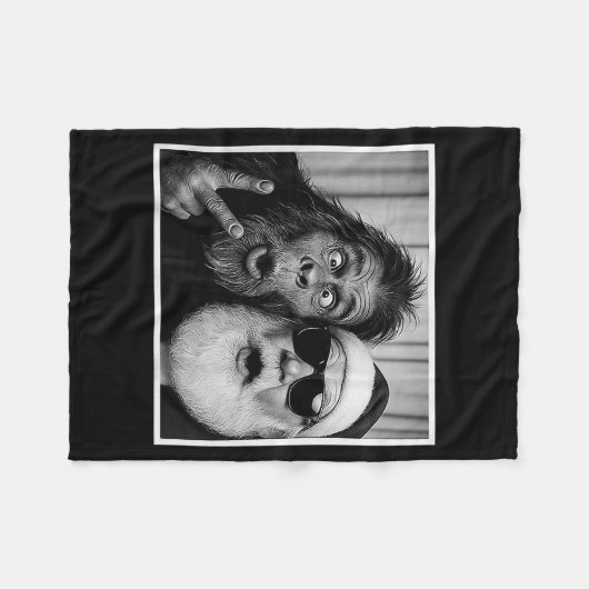 Funny Bigfoot Photobooth With Santa Christmas Xmas Fleece Deken (Voorkant (Horizontaal))