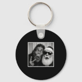 Funny Bigfoot Photobooth With Santa Christmas Xmas Sleutelhanger (Voorkant)
