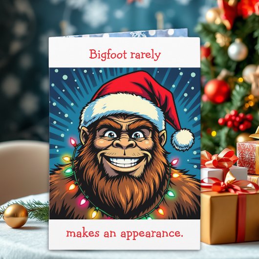 Funny Bigfoot Pun Christmas Kaart