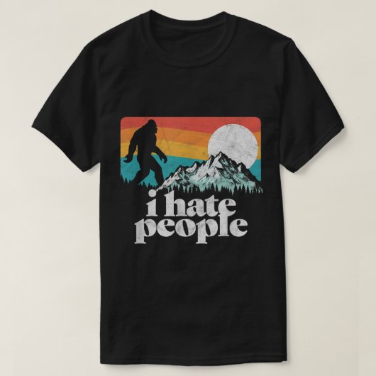 Funny Bigfoot Retro Mountain Design T-shirt (Design voorkant)