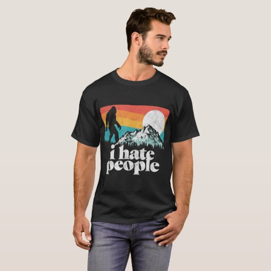 Funny Bigfoot Retro Mountain Design T-shirt (Voorkant volledig)