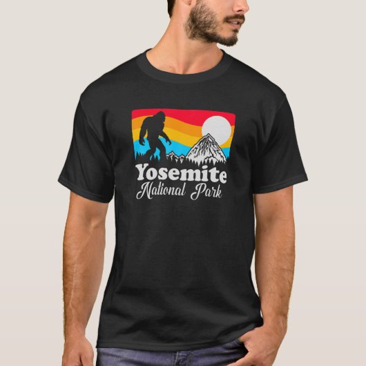 Funny Bigfoot Retro Yosemite National Park Gag Gif T-shirt (Voorkant)