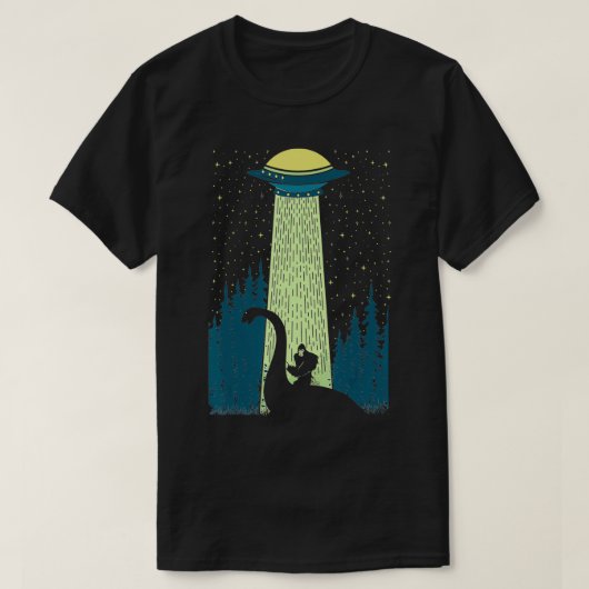 Funny Bigfoot Riding Loch Ness Monster Nessie Sasq T-shirt (Design voorkant)