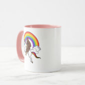 Funny Bigfoot Riding Magical Unicorn Rainbow Mok (Voorkant links)