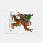 Funny Bigfoot Rock On Christmas Lights Snow Holida Fleece Deken (Voorkant (Horizontaal))