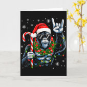 Funny Bigfoot Rock On Pajamas Pjs Christmas Xmas M Kaart (Gele Bloem)