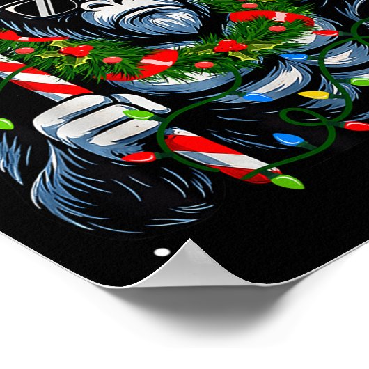 Funny Bigfoot Rock On Pajamas Pjs Christmas Xmas M Poster (Hoek)