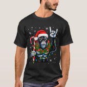 Funny Bigfoot Rock On Pajamas Pjs Christmas Xmas M T-shirt (Voorkant)
