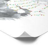 Funny Bigfoot Santa Moon Christmas Lights Xmas Sas Poster (Hoek)