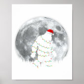 Funny Bigfoot Santa Moon Christmas Lights Xmas Sas Poster (Voorkant)