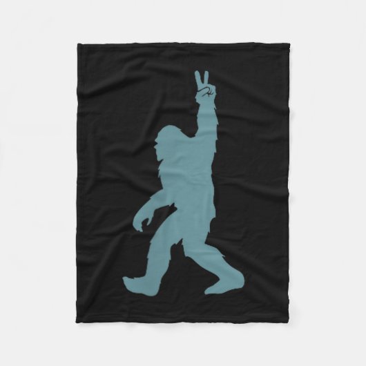 Funny Bigfoot Sasquatch Peace Sign Big Foot Squatc Fleece Deken (Voorkant)