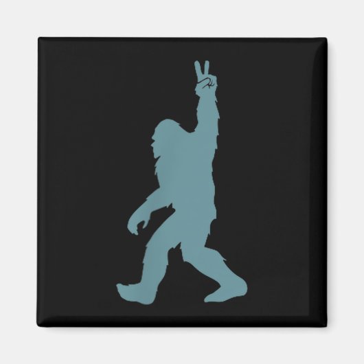 Funny Bigfoot Sasquatch Peace Sign Big Foot Squatc Magneet (Voorkant)