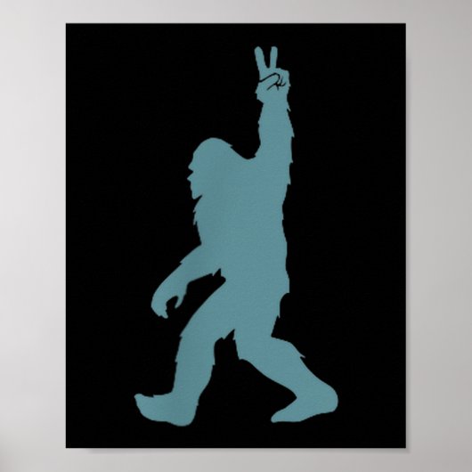 Funny Bigfoot Sasquatch Peace Sign Big Foot Squatc Poster (Voorkant)