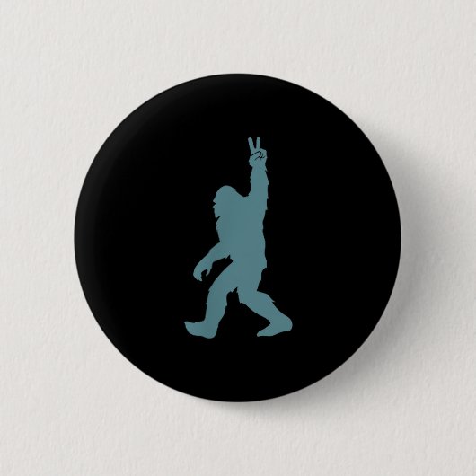 Funny Bigfoot Sasquatch Peace Sign Big Foot Squatc Ronde Button 5,7 Cm (Voorkant)