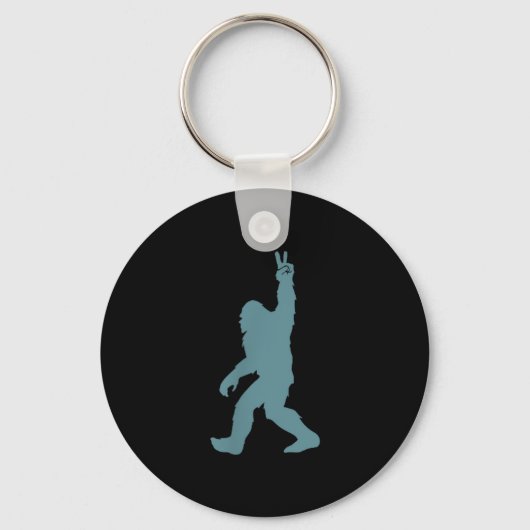 Funny Bigfoot Sasquatch Peace Sign Big Foot Squatc Sleutelhanger (Voorkant)