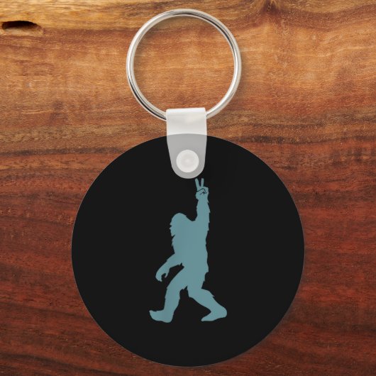 Funny Bigfoot Sasquatch Peace Sign Big Foot Squatc Sleutelhanger (Voorkant)