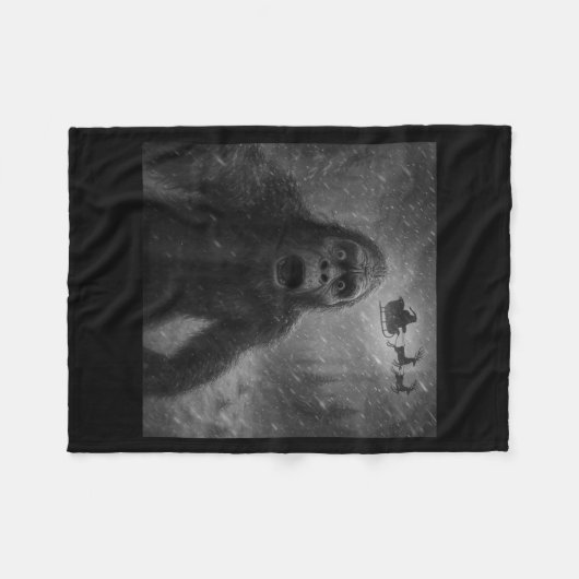 Funny Bigfoot Sasquatch Selfie Santa Claus Xmas Ch Fleece Deken (Voorkant (Horizontaal))