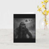 Funny Bigfoot Sasquatch Selfie Santa Claus Xmas Ch Kaart (Gele Bloem)