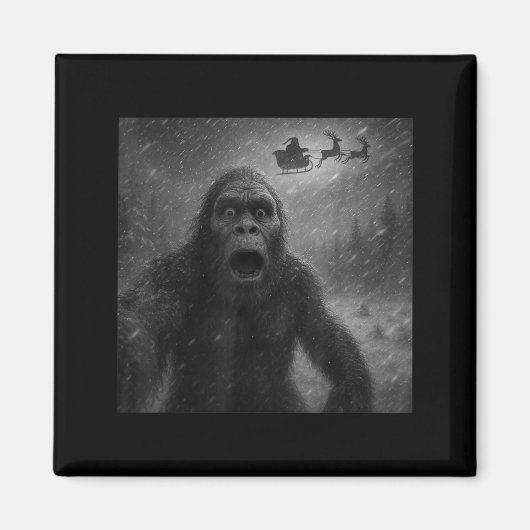 Funny Bigfoot Sasquatch Selfie Santa Claus Xmas Ch Magneet (Voorkant)