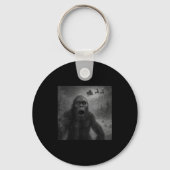 Funny Bigfoot Sasquatch Selfie Santa Claus Xmas Ch Sleutelhanger (Voorkant)