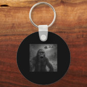 Funny Bigfoot Sasquatch Selfie Santa Claus Xmas Ch Sleutelhanger (Voorkant)