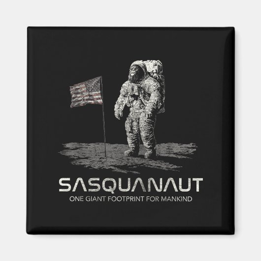 Funny Bigfoot Sasquatch Space Sasquanaut  Magneet (Voorkant)