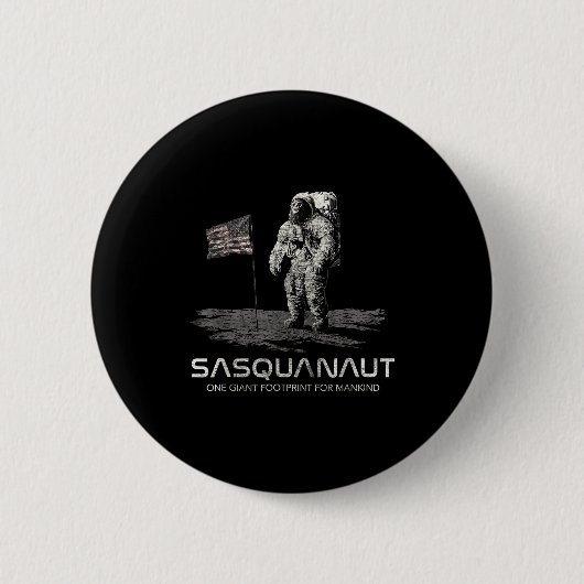 Funny Bigfoot Sasquatch Space Sasquanaut  Ronde Button 5,7 Cm (Voorkant)