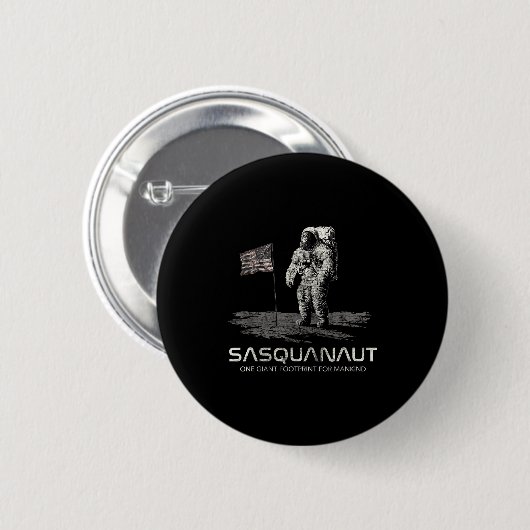 Funny Bigfoot Sasquatch Space Sasquanaut  Ronde Button 5,7 Cm (Voorkant /achterkant)