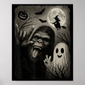 Funny Bigfoot Selfie With Boo Halloween Costume Me Poster (Voorkant)