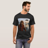 Funny Bigfoot Selfie With Loch Ness Monster And Uf T-shirt (Voorkant volledig)