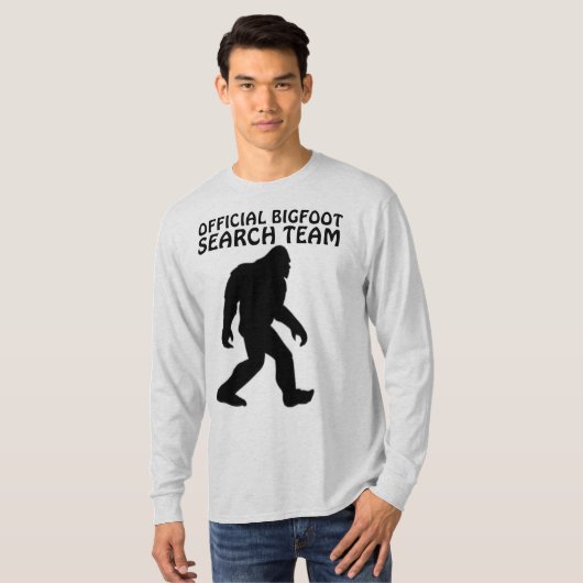 Funny BIGFOOT T-shirts, ZOEKTEAM T-shirt (Voorkant volledig)
