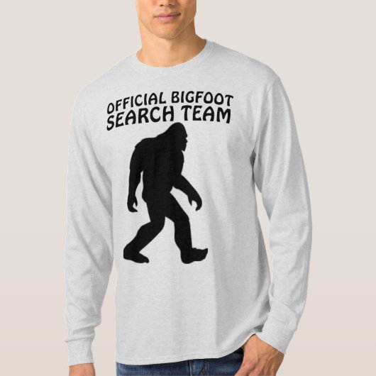 Funny BIGFOOT T-shirts, ZOEKTEAM T-shirt (Voorkant)