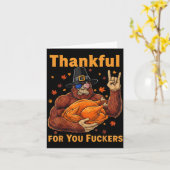 Funny Bigfoot Thanksgiving Thankful For You Forers Kaart (Gele Bloem)