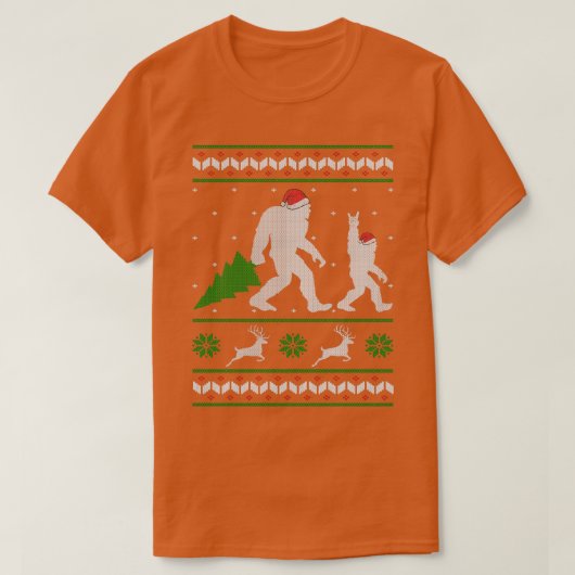 Funny Bigfoot Ugly Kerstmis Tree Yeti Sasqua T-shirt (Design voorkant)