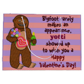 Funny Bigfoot Valentijnsdag Pun Sasquatch Large Cadeautasje (Achterkant)