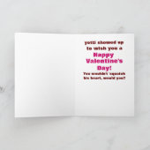 Funny Bigfoot Valentine's Day Cartoon Sasquatch Feestdagen Kaart (Binnen)