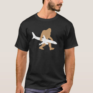 Funny Bigfoot Vliegtuig Shirt Schattige Pilot Sasq