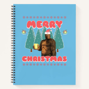 Funny Bigfoot - Vrolijk kerstfeest Notitieboek