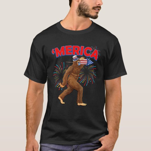 Funny Bigfoot - VS 4e juli T-shirt (Voorkant)