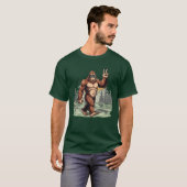 Funny Bigfoot Wearing Sunglasses Forest Design T-shirt (Voorkant volledig)