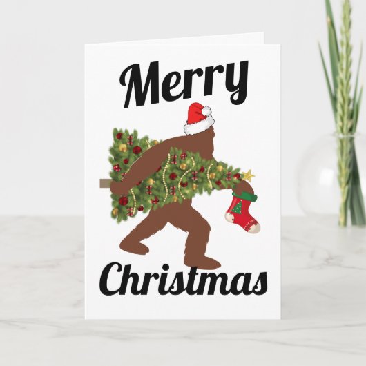 Funny Bigfoot Wenskaart voor Kerstmis Kaart (Voorkant)