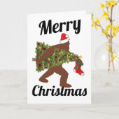 Funny Bigfoot Wenskaart voor Kerstmis Kaart (Gele Bloem)