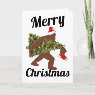 Funny Bigfoot Wenskaart voor Kerstmis Kaart