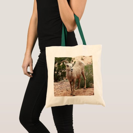 Funny Bighorn Sheep in Zion National Park Tote Bag (Voorkant (product))