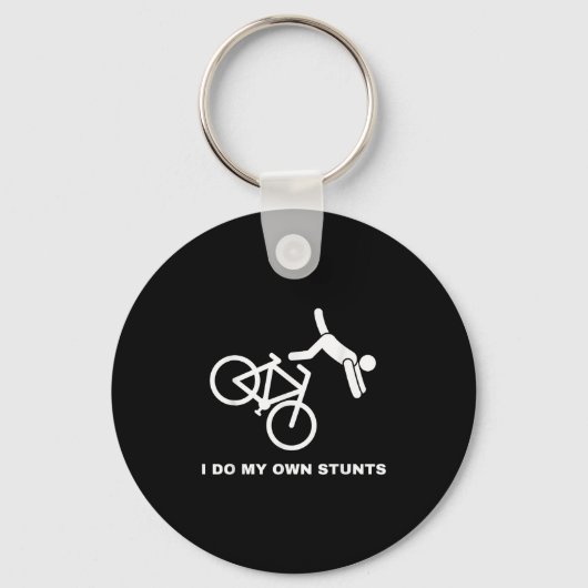 Funny Bike Lovers I Do My Own Stunts Sleutelhanger (Voorkant)