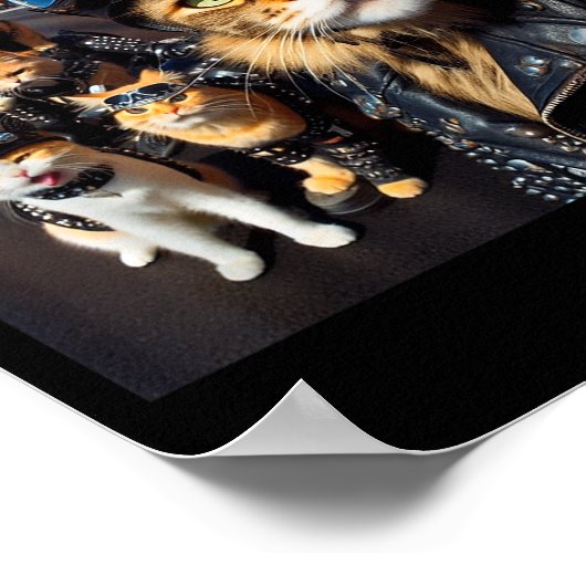 Funny Biker Cats Gangster Cats Street Motorcycle C Poster (Hoek)