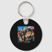 Funny Biker Cats Gangster Cats Street Motorcycle C Sleutelhanger (Voorkant)