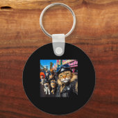 Funny Biker Cats Gangster Cats Street Motorcycle C Sleutelhanger (Voorkant)